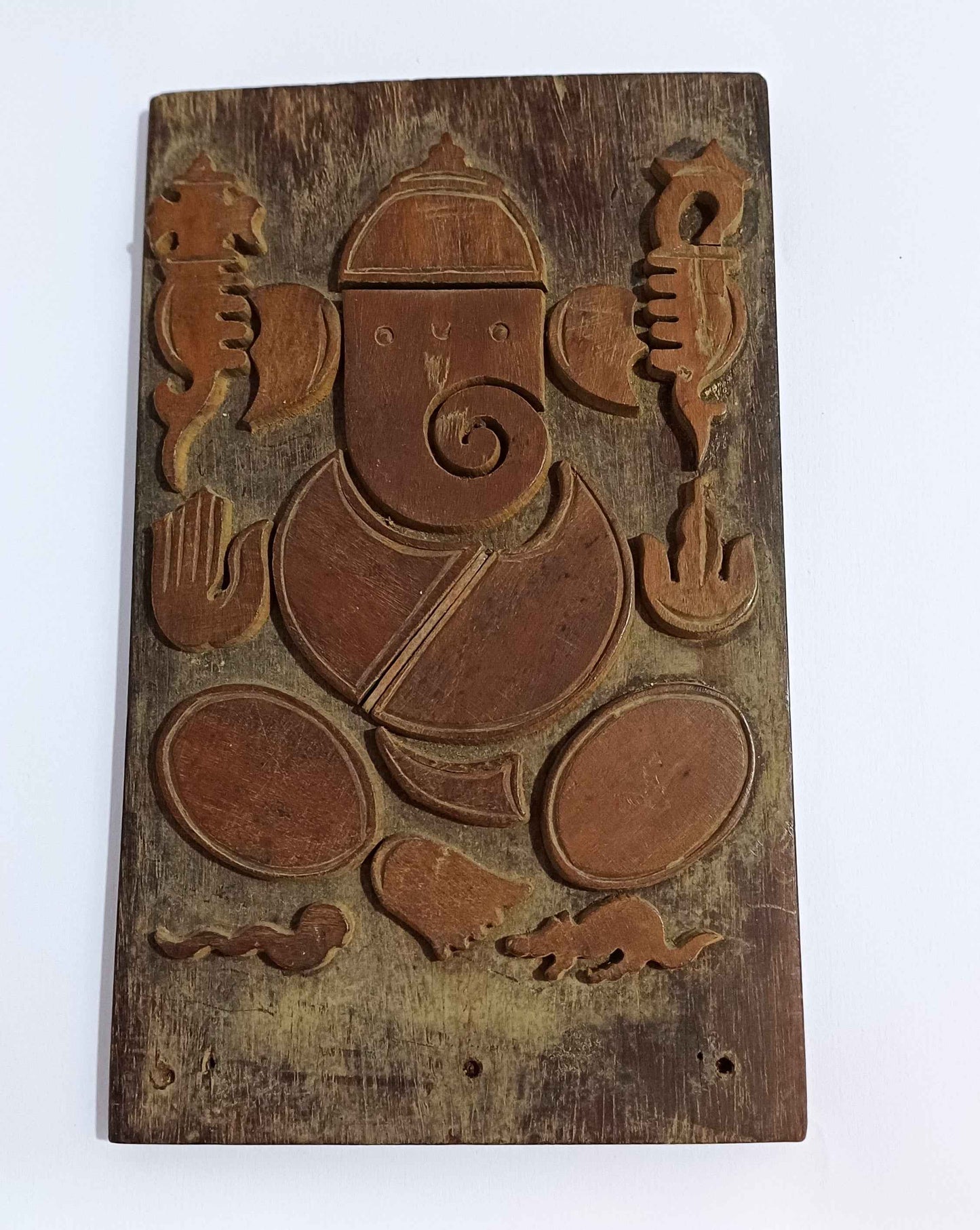 Rare Antique Handcraved Wooden Lord Ganesha with Rat Snake At Feet WATCH VIDEO
