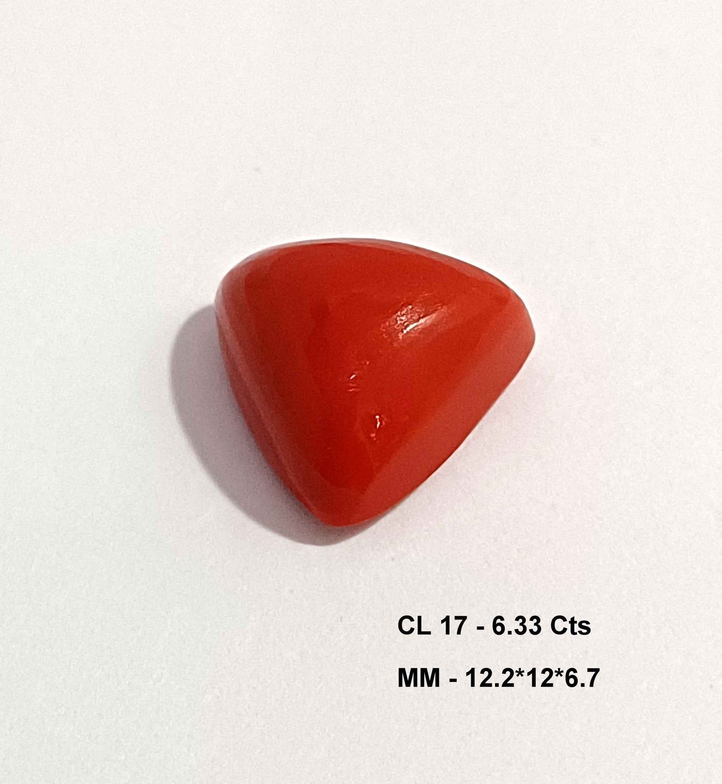 6.33 Cts Coral Natural Italian Gemstone Triangle Cabochon 12.2*12 MM CL17