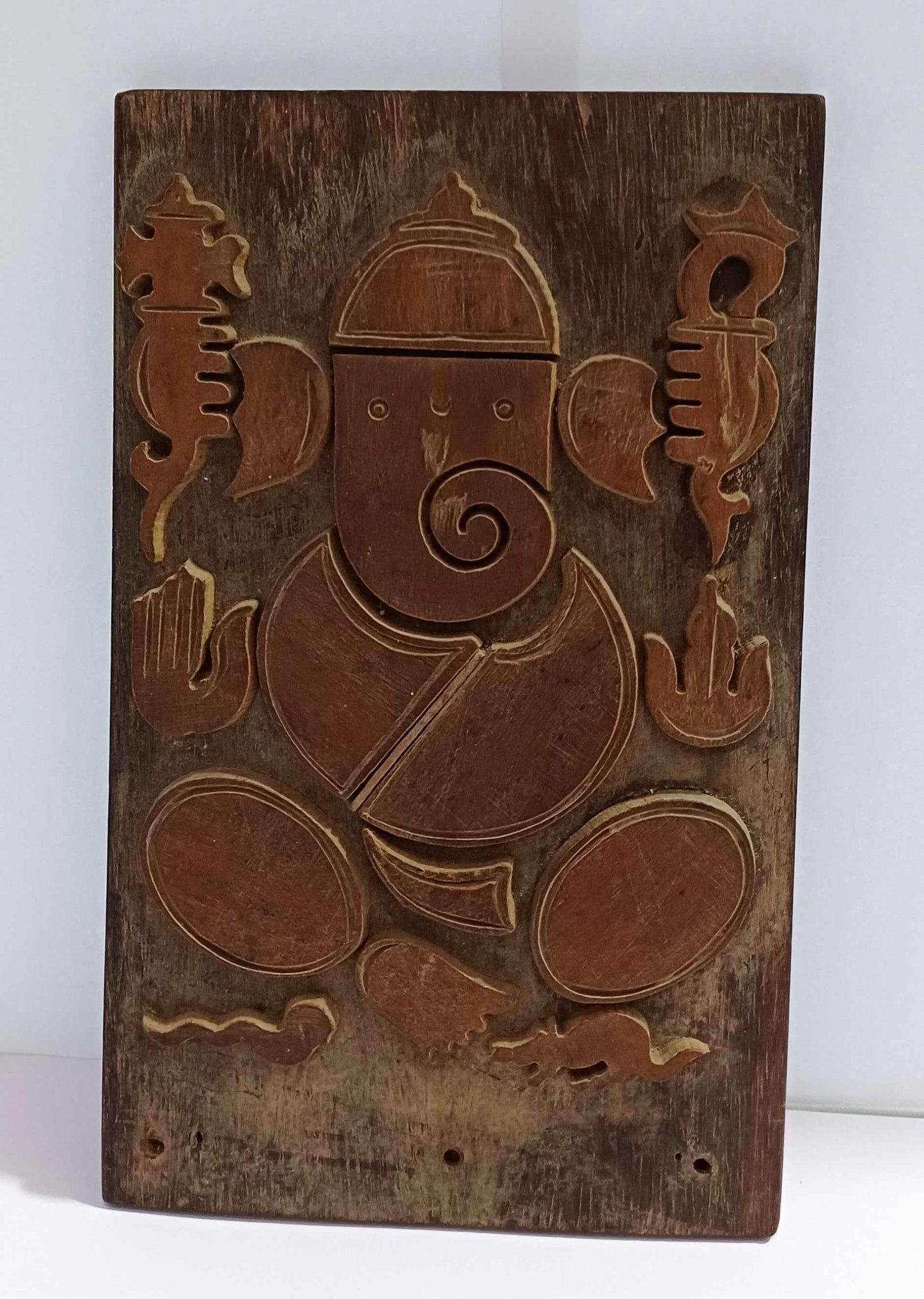 Rare Antique Handcraved Wooden Lord Ganesha with Rat Snake At Feet WATCH VIDEO