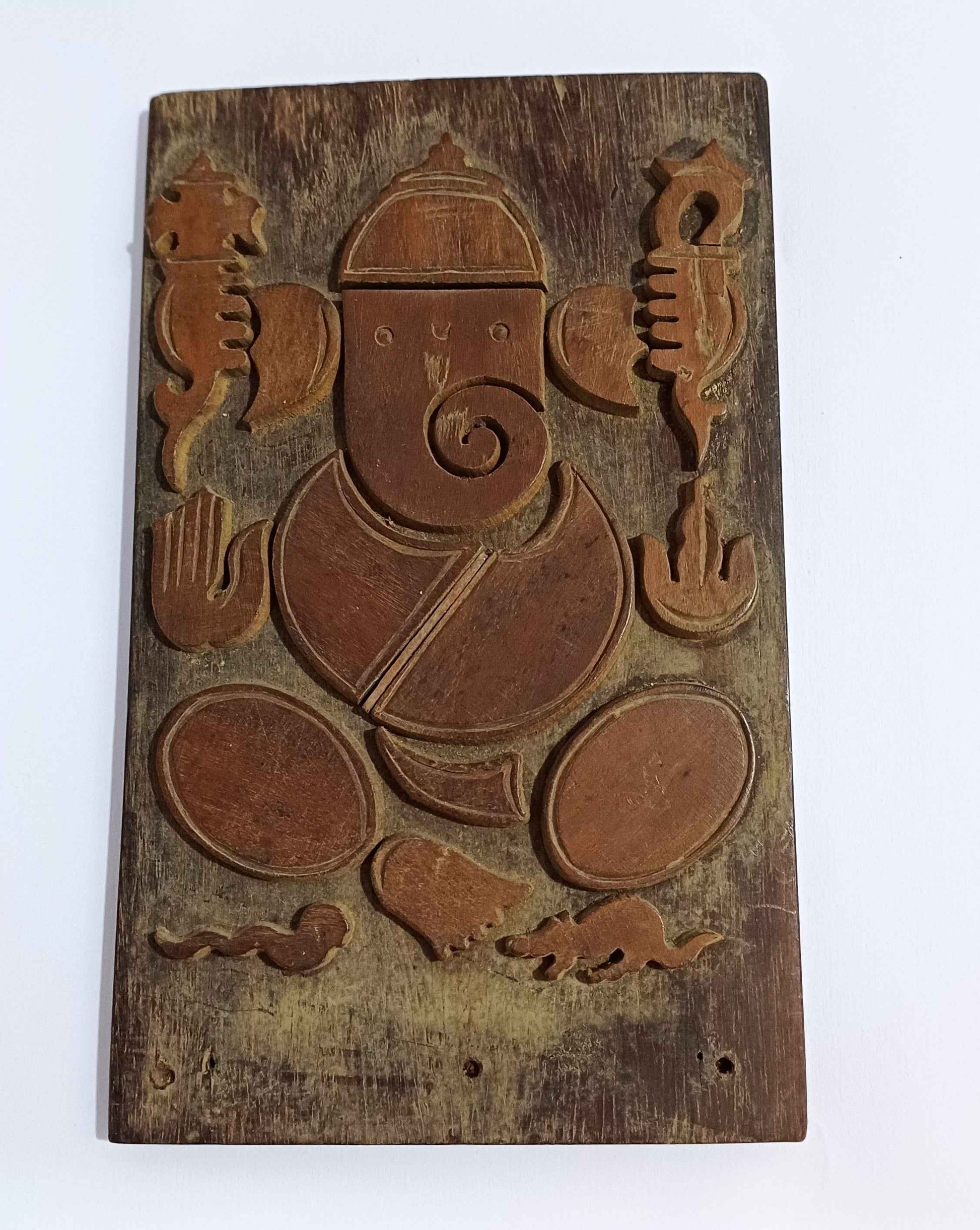 Rare Antique Handcraved Wooden Lord Ganesha with Rat Snake At Feet WATCH VIDEO
