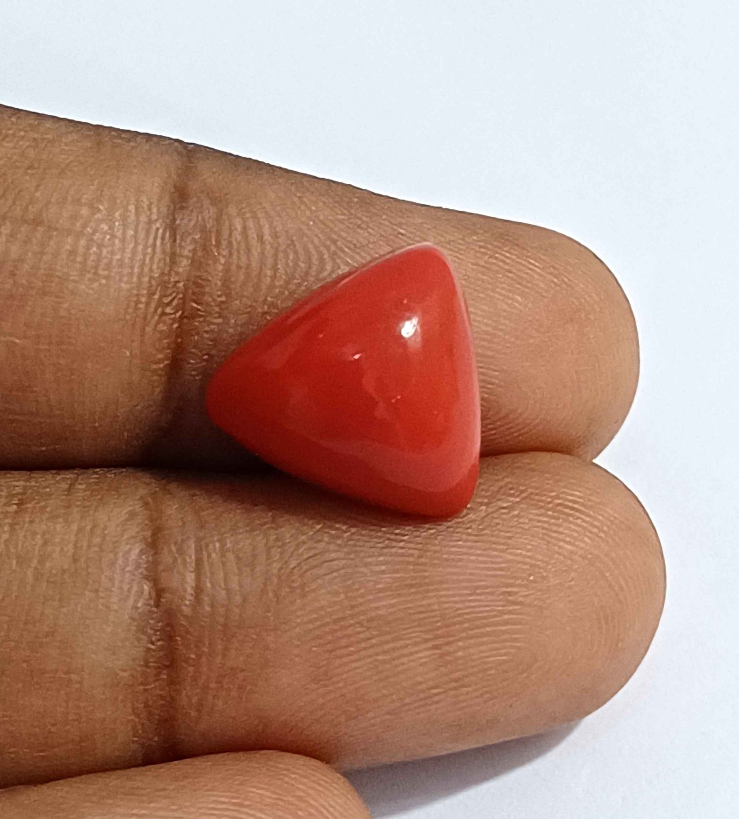 6.33 Cts Coral Natural Italian Gemstone Triangle Cabochon 12.2*12 MM CL17