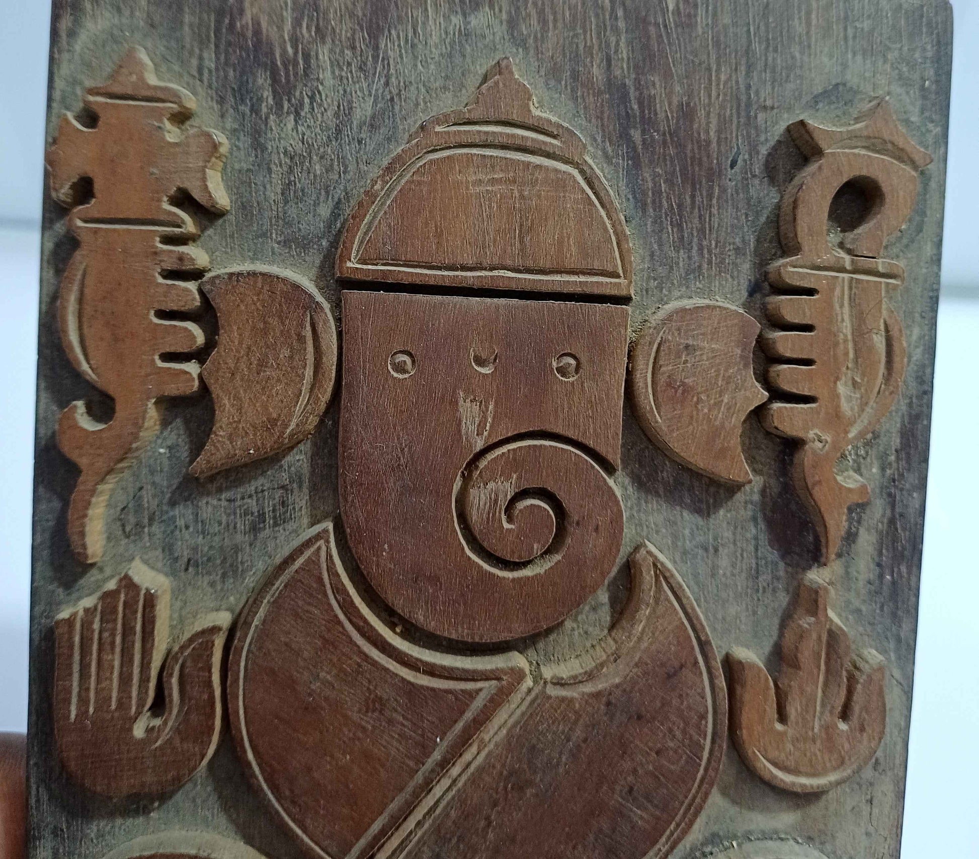 Rare Antique Handcraved Wooden Lord Ganesha with Rat Snake At Feet WATCH VIDEO