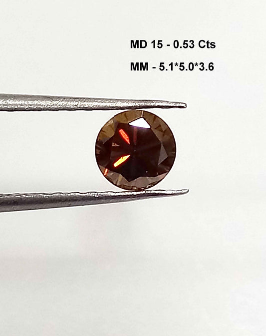 Round Cut 0.53 Cts Natural Moissanite Gemstone 5.1*5 MM MD15