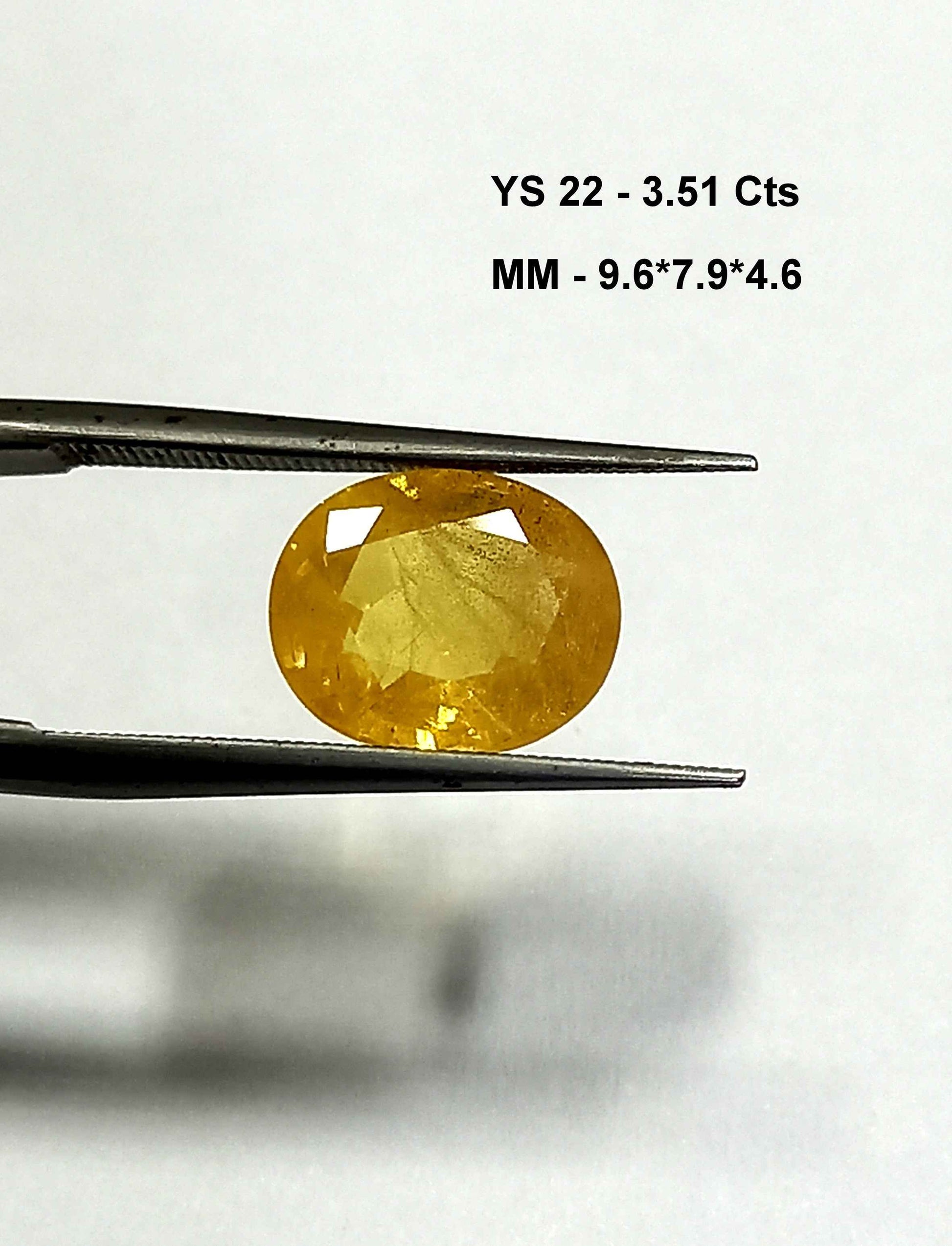 3.51 Cts Natural Bangkok Yellow Sapphire Gemstone Oval Cut 9.6*7.9 MM YS22