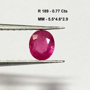 0.77 Cts Burma Ruby Gemstone Oval Cut Red Color