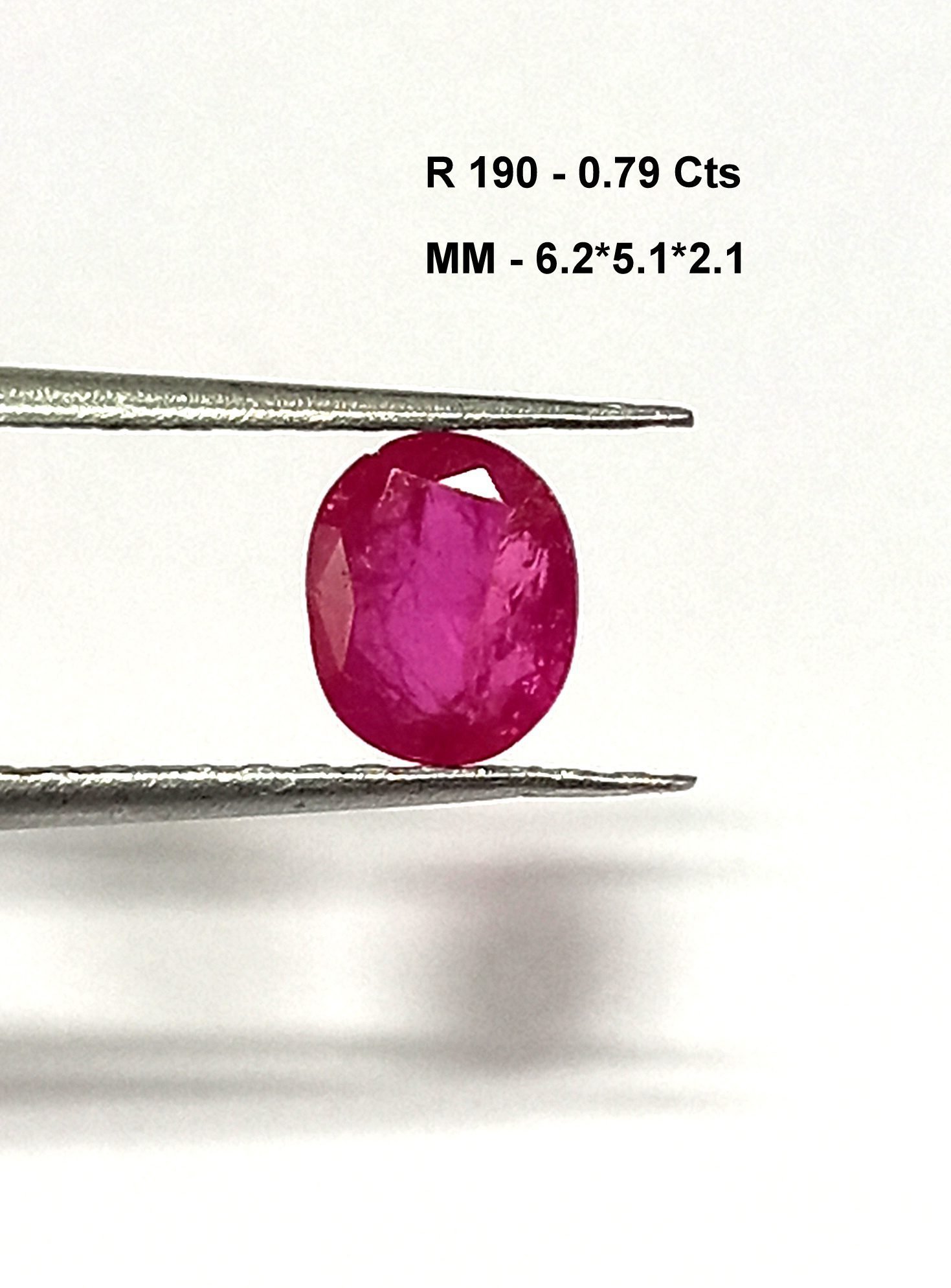 0.79 Cts Natural Burma Pink Ruby Oval Cut Gemstone