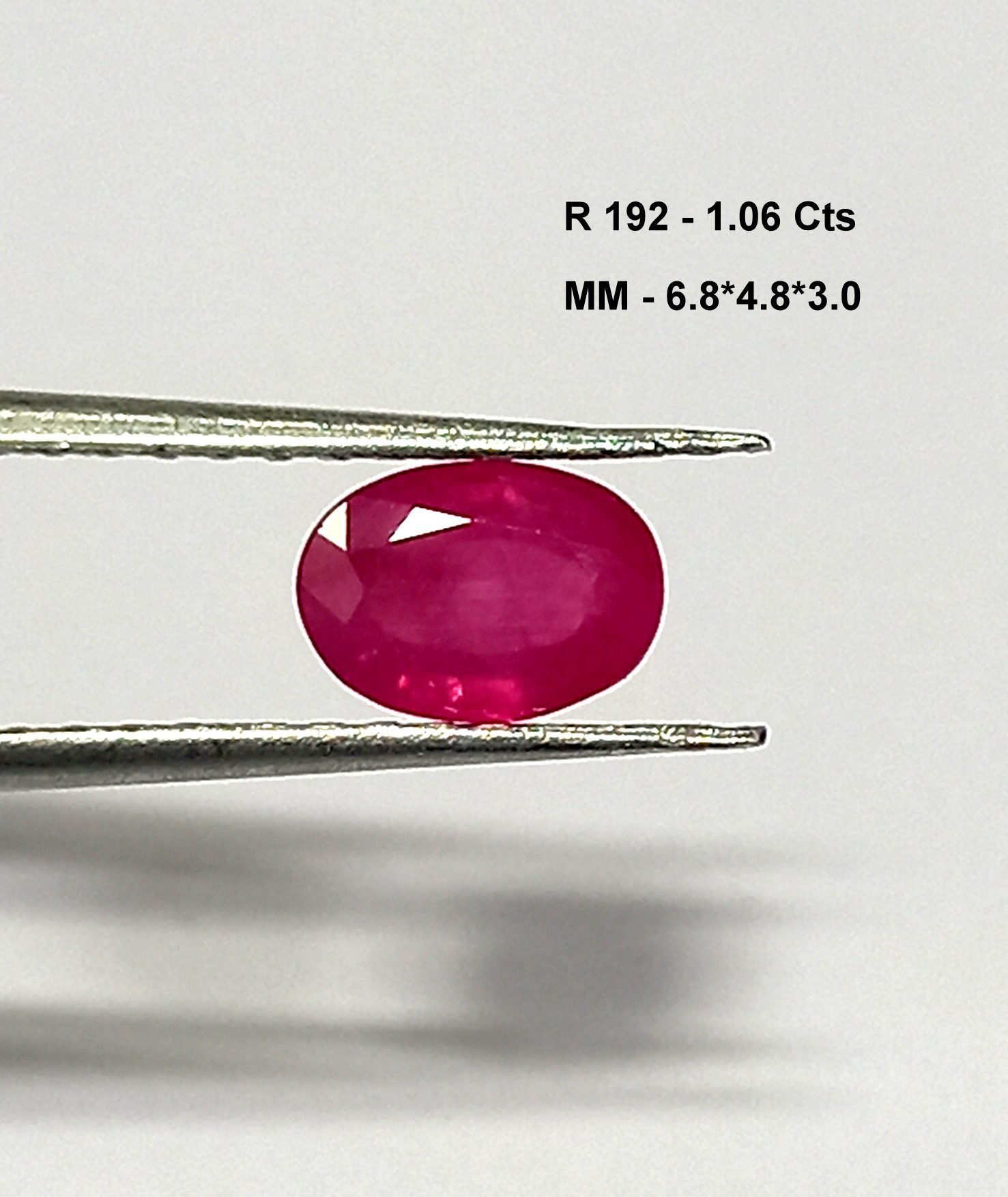 1.06 Cts Natural Burma Pink Ruby Gemstone Oval Cut