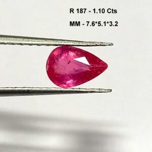 1.10 Cts Natural Burma Pink Ruby Gemstone Pear Cut