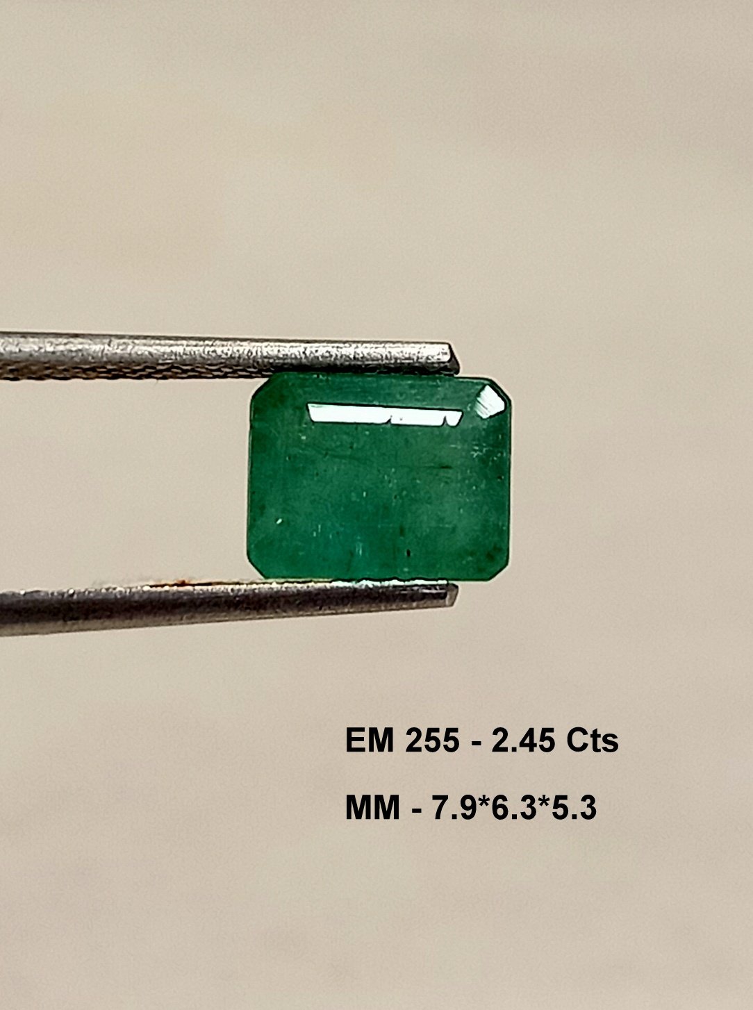 2.45 Cts Natural Zambian Emerald Gemstone Octagon Cut