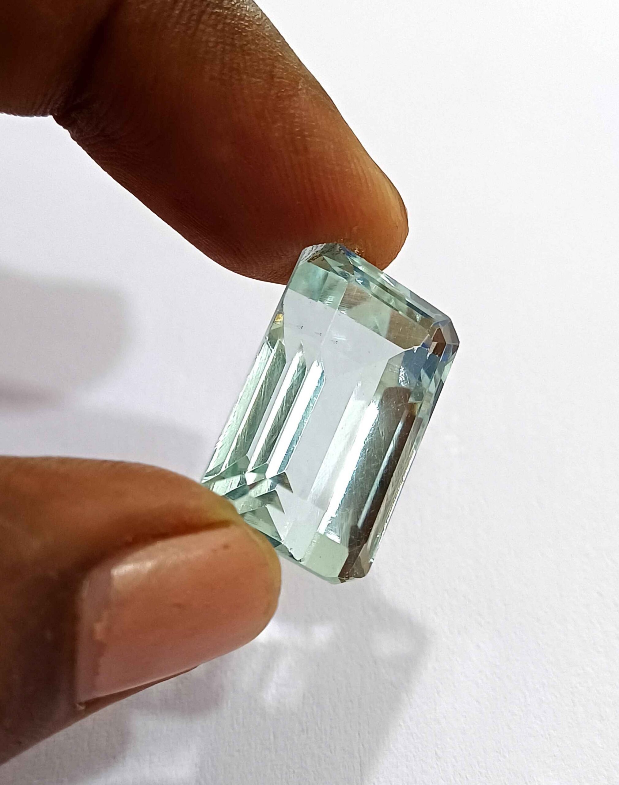 19.45 Cts Natural Brazil Aquamarine Gemstone Emerald Cut 20*12.3 MM AQ11 WATCH VIDEO