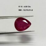 4.00 Cts Natural Burma Ruby Gemstone Pear Cut 10.9*8.8 MM R15