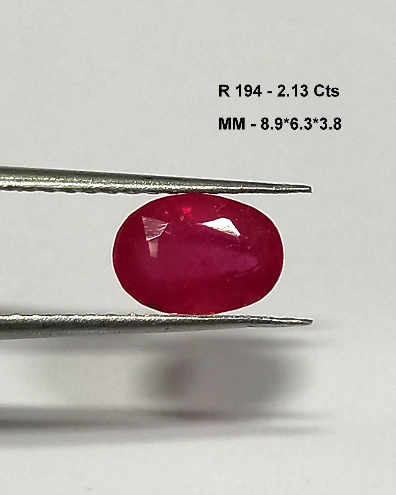 2.13 Cts Red Ruby Natural Burma Gemstone Oval Cut 8.9*6.3 MM R194