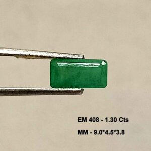 1.30 Cts Natural Zambian Emerald Gemstone Emerald Cut 9.0*4.5 MM EM408