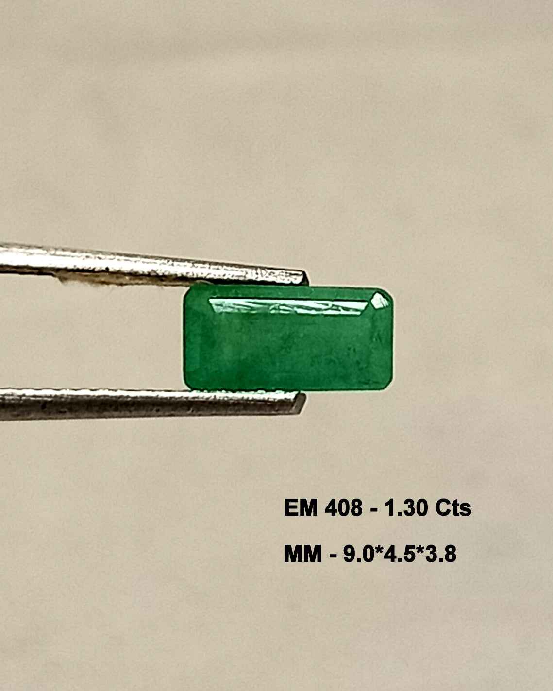 1.30 Cts Natural Zambian Emerald Gemstone Emerald Cut 9.0*4.5 MM EM408