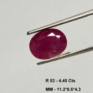 4.45 Cts Natural Mozambique Red Ruby Gemstone Oval Cut 11.2*8.5 MM R53