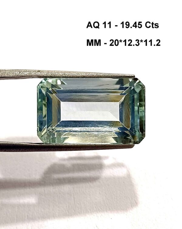 19.45 Cts Natural Brazil Aquamarine Gemstone Emerald Cut 20*12.3 MM AQ11 WATCH VIDEO