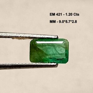 1.20 Cts Emerald Cut Natural Zambian Emerald Gemstone 9*5.7 MM EM421