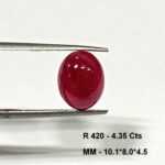 4.35 Cts Natural Myanmar Red Ruby Gemstone Oval Cabochon 10.1*8 MM R420