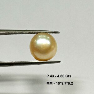 4.80 Cts Fresh Water Pearl Natural China Round Shape 10*9.7 MM P43 WATCH VIDEO
