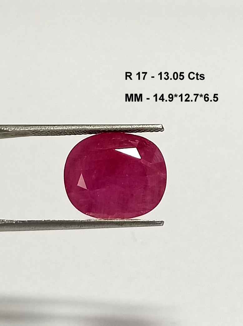 1_574721a1-0dc7-4650-b3d8-3e7a6447448b 13.05 Cts Natural Mozambique Red Ruby Gemstone Oval Cut 14.9*12.7 MM R17 - Natural Mozambique Red Ruby