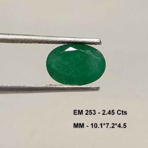 2.45 Cts Emerald Oval Cut Natural Zambian Gemstone 10.1*7.2 MM EM253