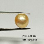 3.45 Cts Fresh Water Pearl Natural China Round Shape 8.2*7.8 MM P63