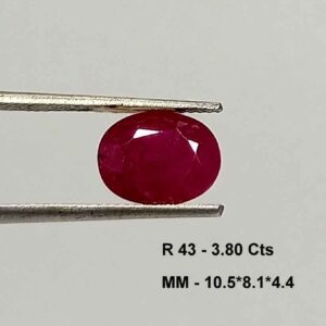 3.80 Cts Natural Mozambique Red Ruby Gemstone Oval Cut 10.5*8.1 MM R43