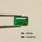 1.05 Cts Natural Zambian Emerald Gemstone Emerald Cut 7.4*4.8 MM EM407
