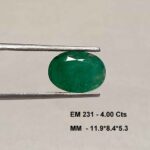 4.00 Cts Emerald Zambian Natural Gemstone Oval Cut 11.9*8.4 MM EM231