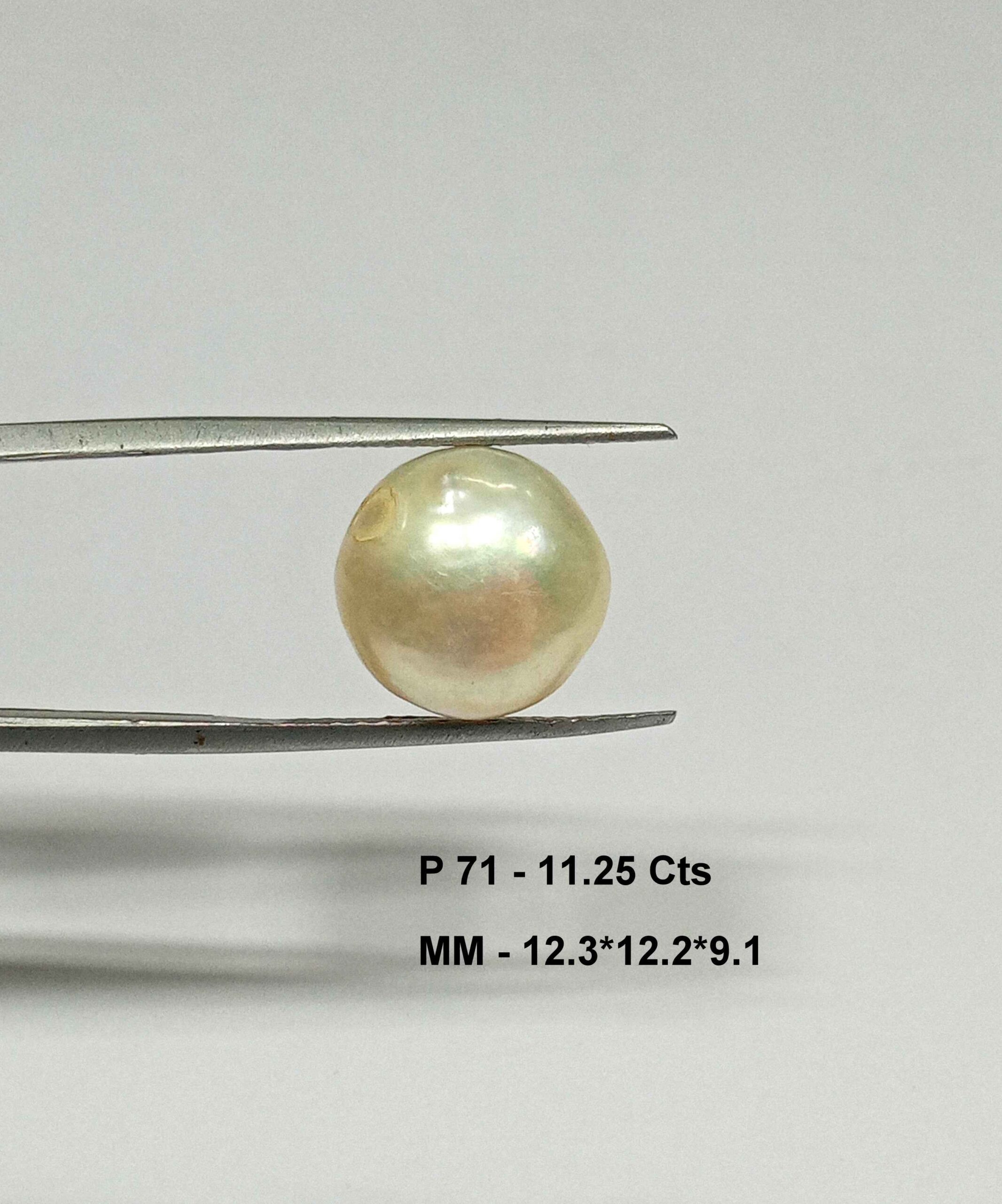 11.25 Cts Fresh Water Pearl Natural China Round Shape 12.3*12.2 MM P71