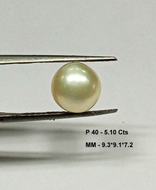 5.10 Cts Fresh Water Pearl Natural China Round Shape 9.3*9.1 MM P40 WATCH VIDEO