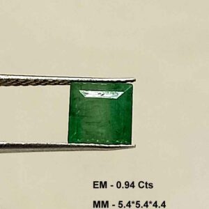 0.94 Cts Square Cut Natural Zambian Emerald Gemstone 5.4*5.4 MM EM586