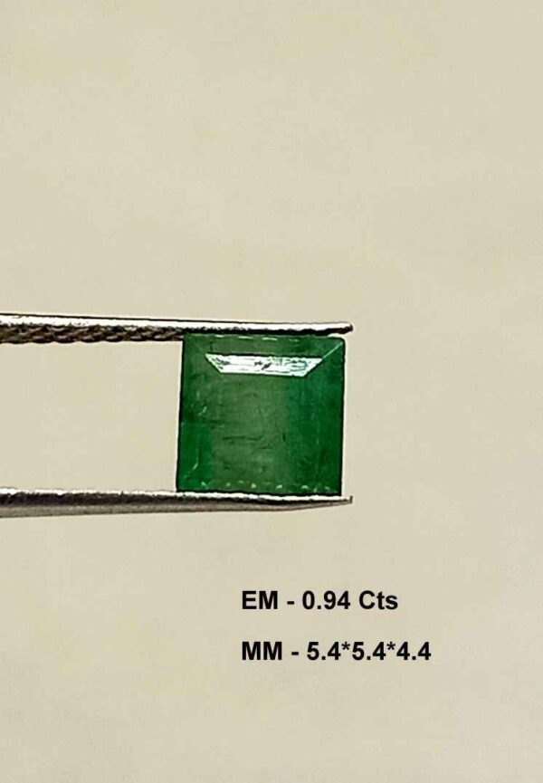 0.94 Cts Square Cut Natural Zambian Emerald Gemstone 5.4*5.4 MM EM586