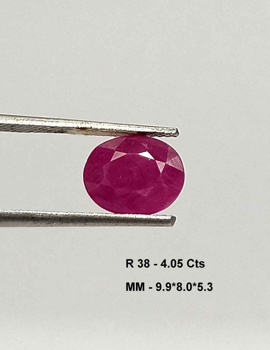 4.05 Cts Natural Mozambique Ruby Gemstone Oval Cut 9.9*8 MM R38
