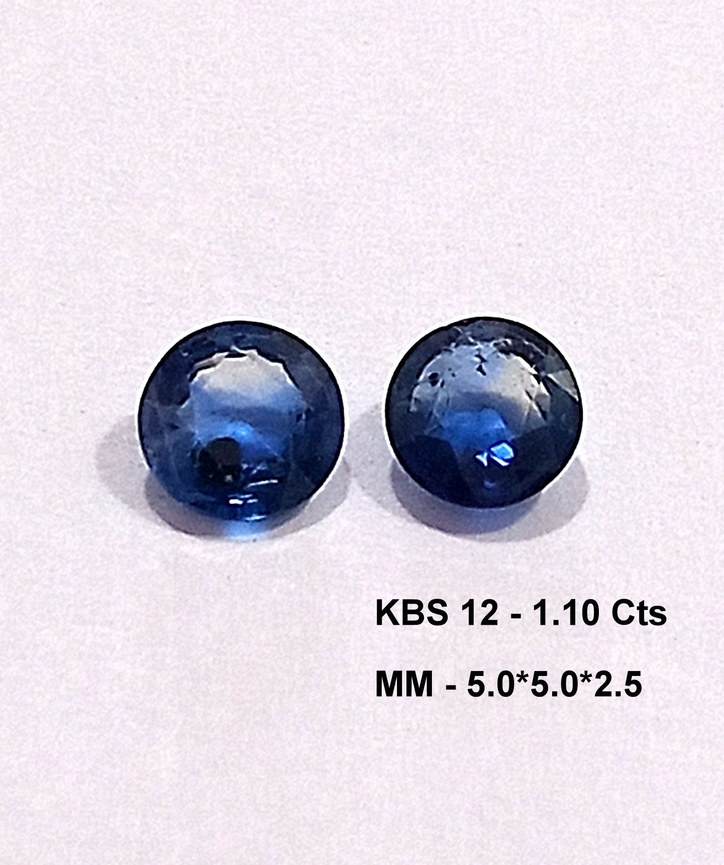 1.10 Cts 2 Pcs Kashmir Blue Sapphire Natural Gemstone Round Cut