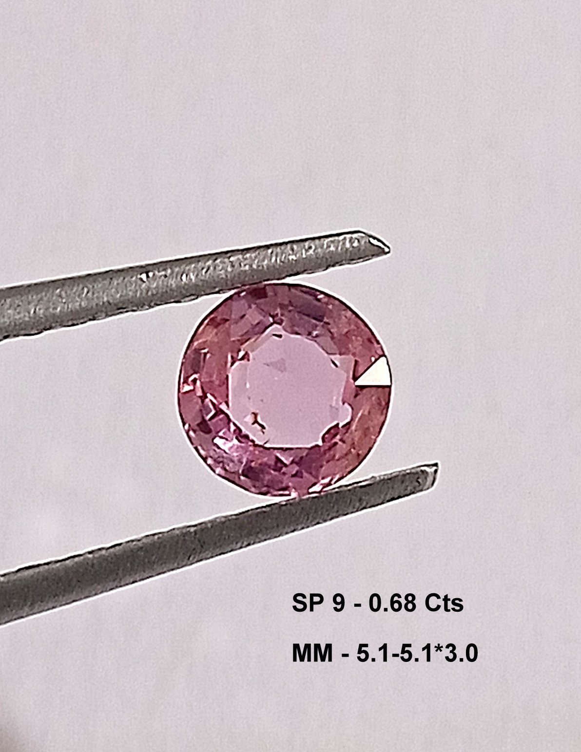 0.68 Cts Ceylon Spinel Gemstone Pink Round Cut