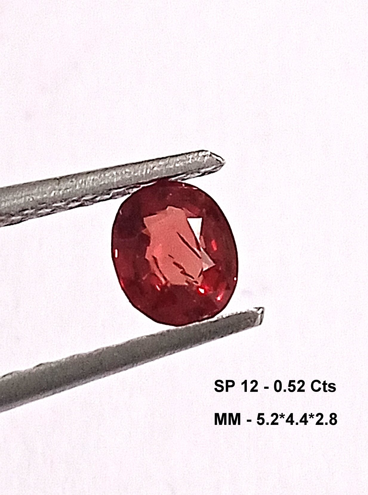 0.52 Cts Ceylon Spinel Gemstone Red Oval Cut