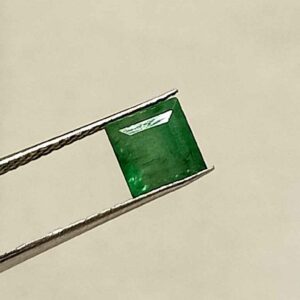 0.94 Cts Square Cut Natural Zambian Emerald Gemstone 5.4*5.4 MM EM586