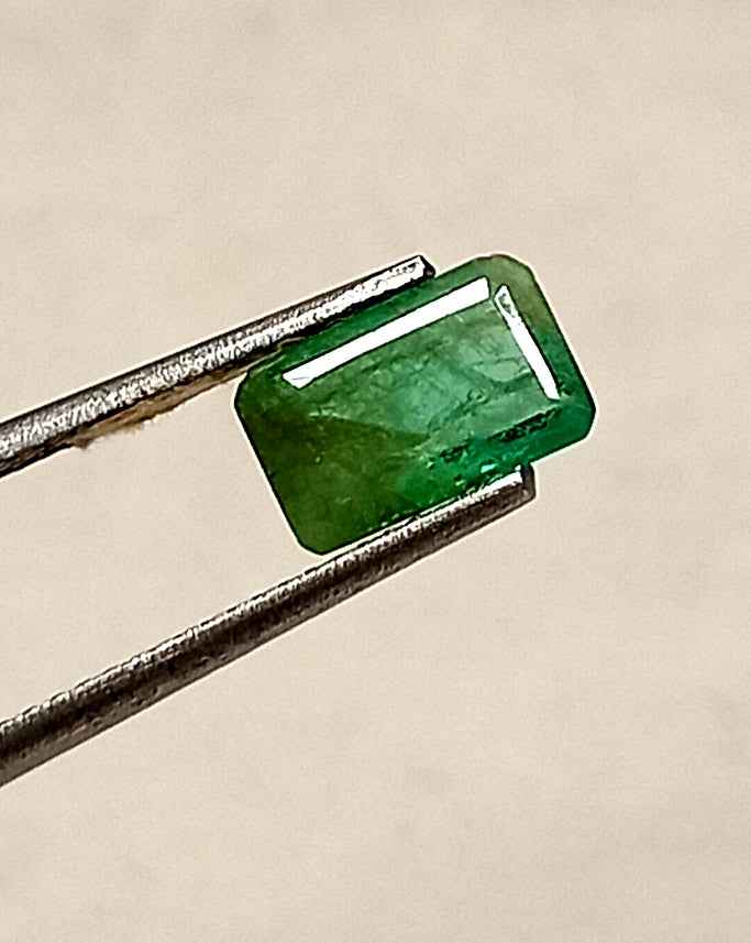 1.20 Cts Emerald Cut Natural Zambian Emerald Gemstone 9*5.7 MM EM421