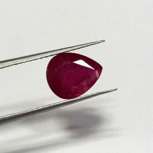 4.00 Cts Natural Burma Ruby Gemstone Pear Cut 10.9*8.8 MM R15