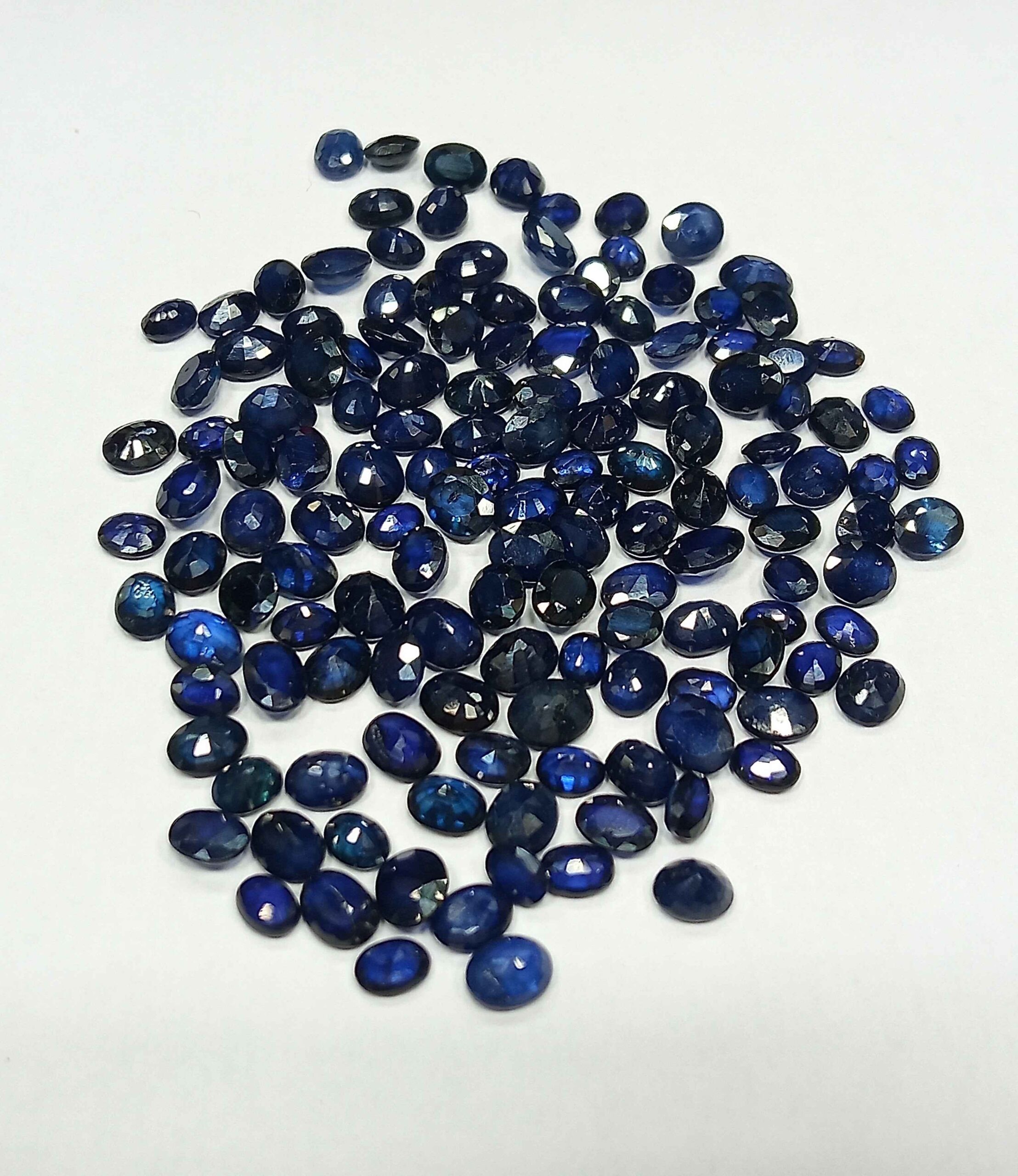 45.60 Cts 143 Pcs Natural Burma Blue Sapphire Gemstone Lot Oval Cut 5.1-3.8 MM WATCH VIDEO