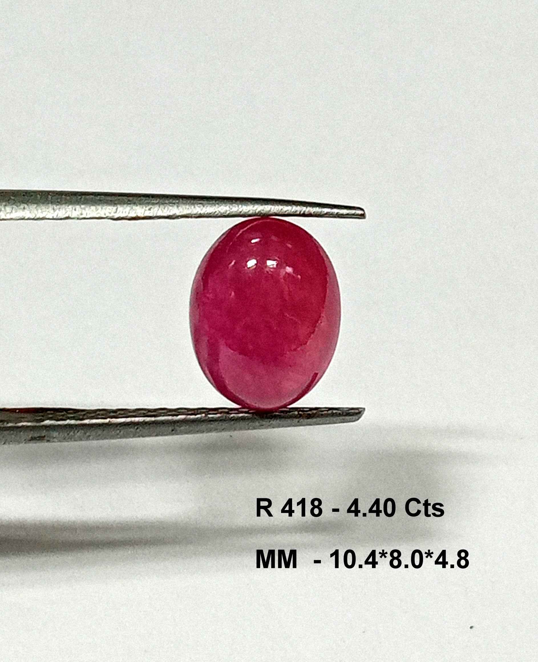 4.40 Cts Natural Myanmar Star Ruby Gemstone Red Oval Cabochon 10.4*8 MM R418