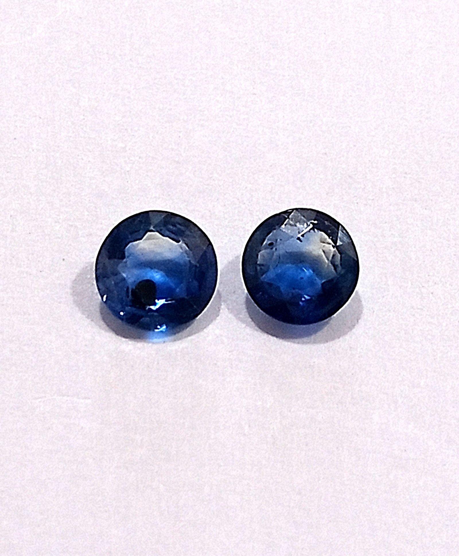 1.10 Cts 2 Pcs Kashmir Blue Sapphire Natural Gemstone Round Cut 5*5 MM KBS12 - Image 2