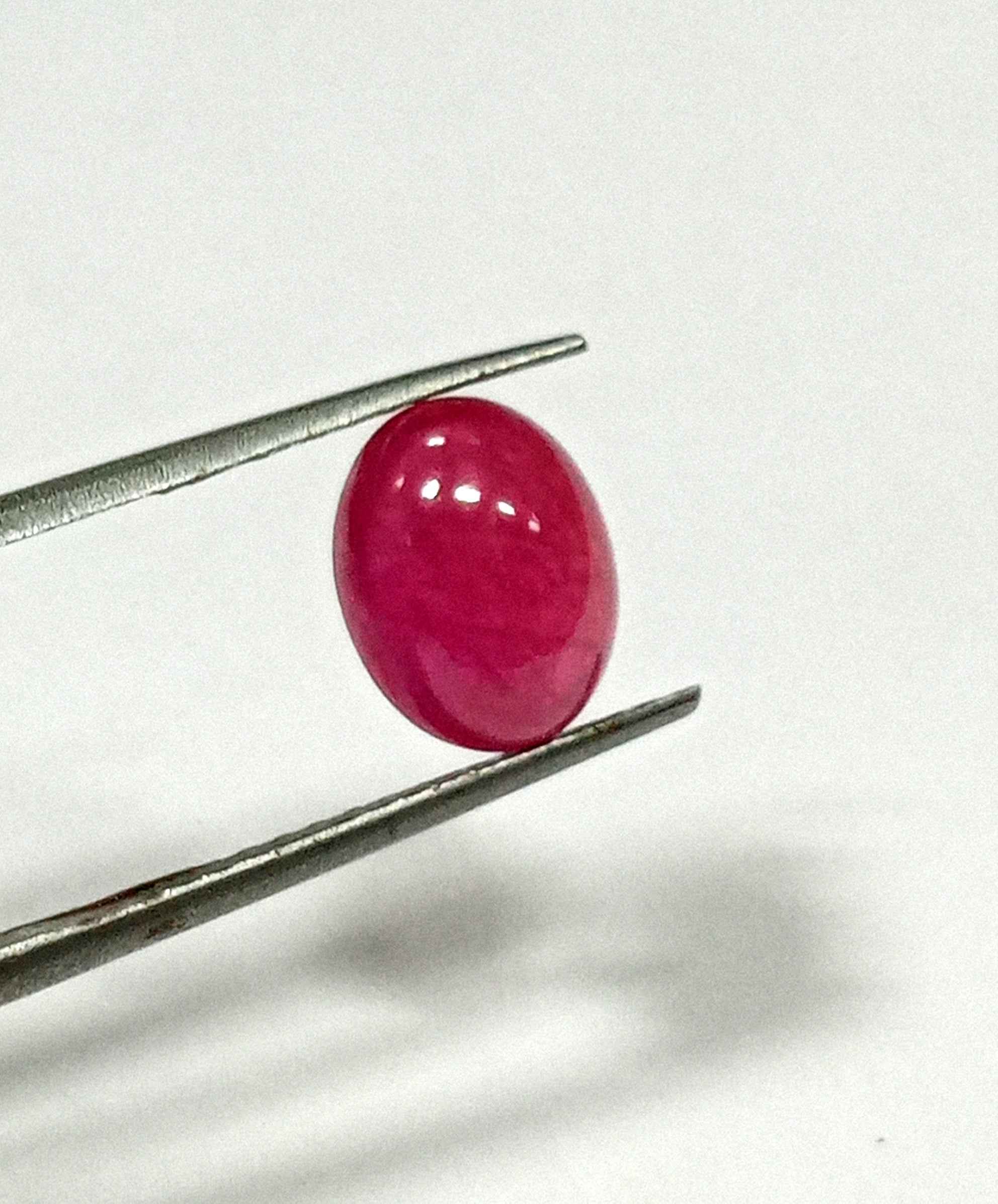 4.40 Cts Natural Myanmar Star Ruby Gemstone Red Oval Cabochon 10.4*8 MM R418