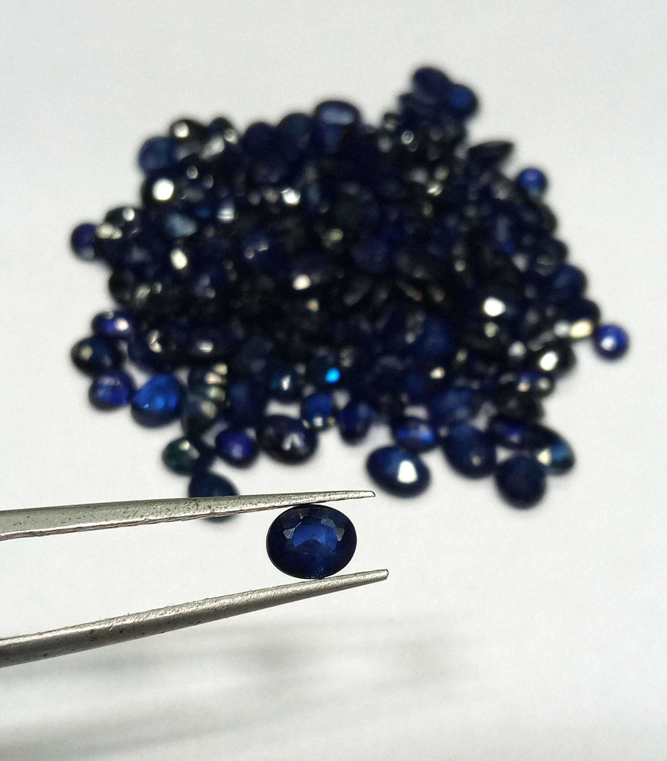 45.60 Cts 143 Pcs Natural Burma Blue Sapphire Gemstone Lot Oval Cut 5.1-3.8 MM WATCH VIDEO