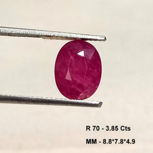 3.85 Cts Natural Mozambique Ruby Oval Cut Gemstone 8.8*7.8 MM R70