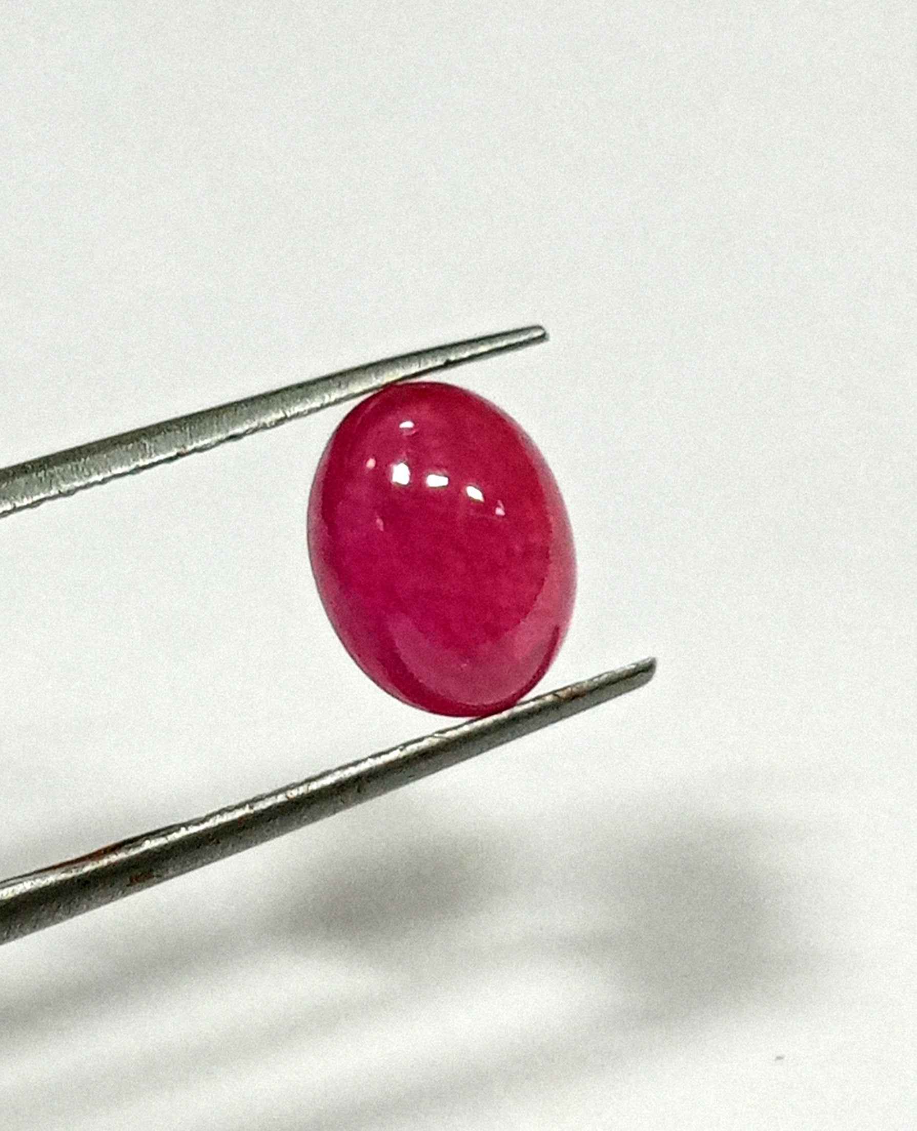 4.40 Cts Natural Myanmar Star Ruby Gemstone Red Oval Cabochon 10.4*8 MM R418