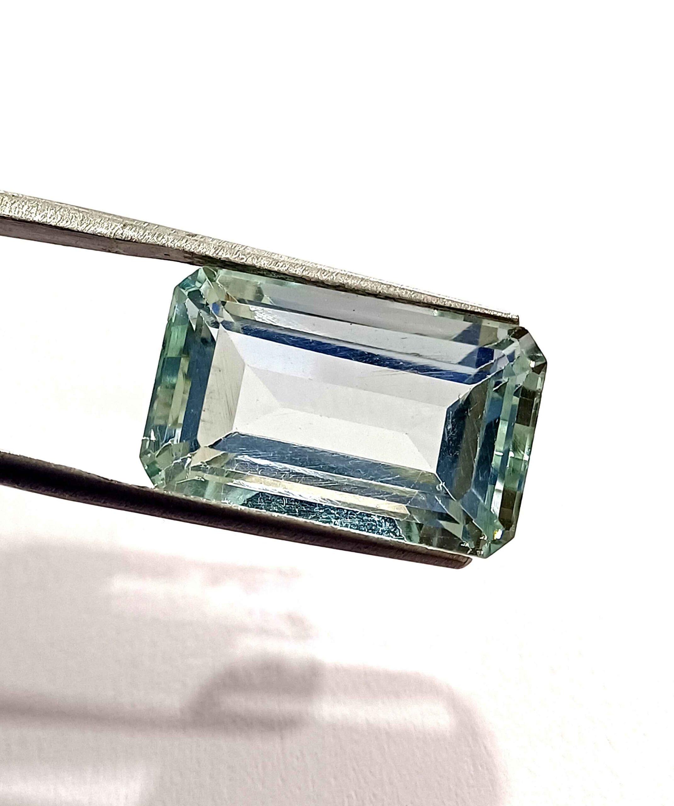 19.45 Cts Natural Brazil Aquamarine Gemstone Emerald Cut 20*12.3 MM AQ11 WATCH VIDEO