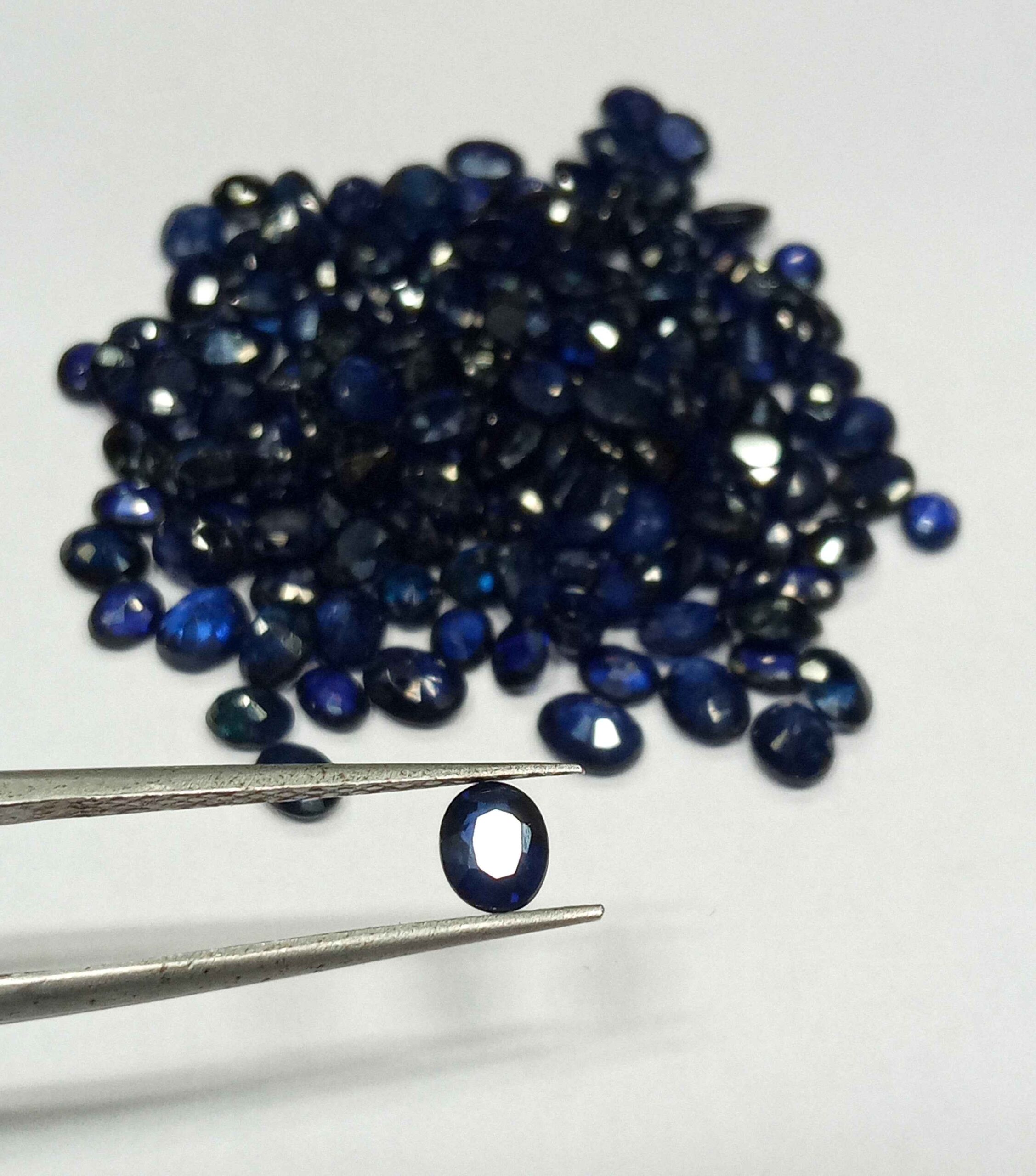 45.60 Cts 143 Pcs Natural Burma Blue Sapphire Gemstone Lot Oval Cut 5.1-3.8 MM WATCH VIDEO