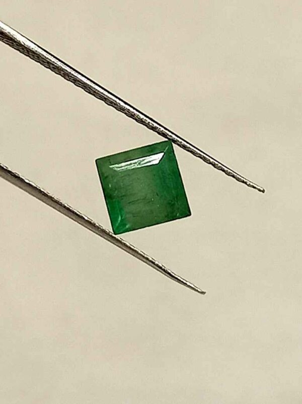 0.94 Cts Square Cut Natural Zambian Emerald Gemstone 5.4*5.4 MM EM586